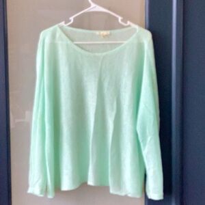 Eileen Fischer mesh top long sleeves